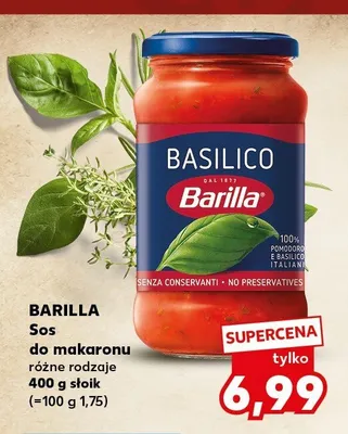 Sos do makaronu Barilla Basilico promocja w Kaufland