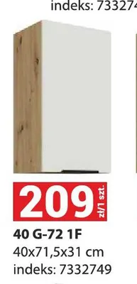Szafka kuchenna wisząca 40 g-72 1F promocja w Merkury Market