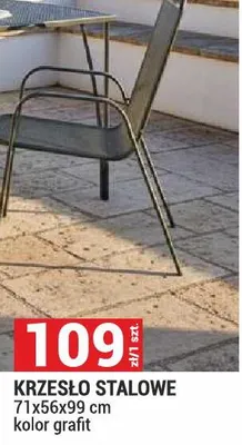 Krzesło stalowe 71x56x99cm kolor grafit promocja w Merkury Market