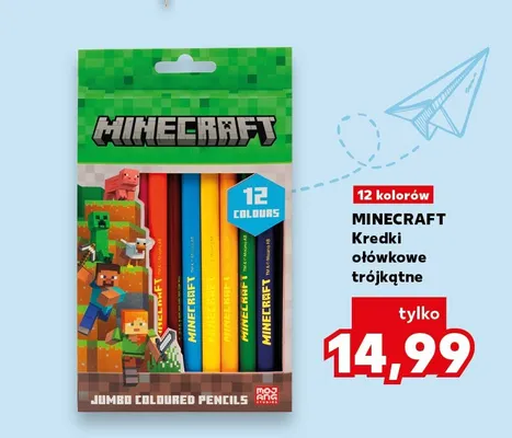 Kredki ołówkowe trójkątne Minecraft promocja w Kaufland