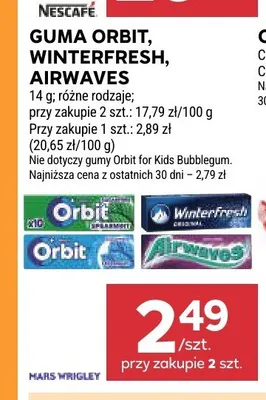 Guma do żucia Winterfresh promocja w Stokrotka