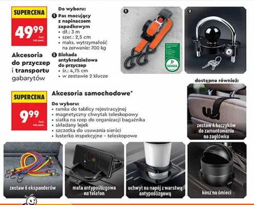 Zestaw 4 haczyków do zamontowania na zagłówku promocja w Biedronka