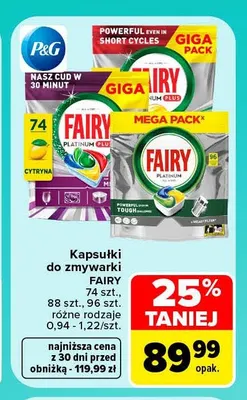 Kapsułki do zmywarki Fairy promocja w Carrefour Market