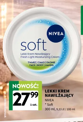 Lekki krem nawilżający Nivea Soft promocja w Intermarche