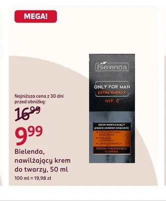 Nawilżający krem do twarzy Bielenda Only For Man promocja w Rossmann