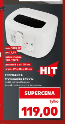 Frytkownica EKG012 Esperanza promocja w Kaufland