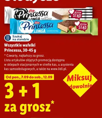 Wafelki Princessa Longa Caffe Latte promocja w Lidl