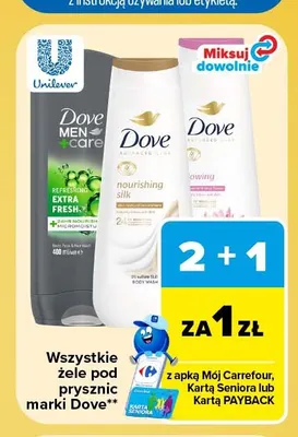 Żele pod prysznic marki Dove promocja w Carrefour