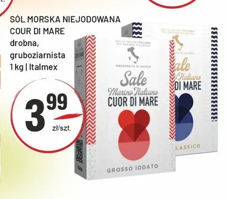 Sól morska niejodowana gruboziarnista Cour Di Mare promocja w Sedal