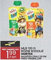Mus 100g Hortex różne rodzaje promocja w Wafelek