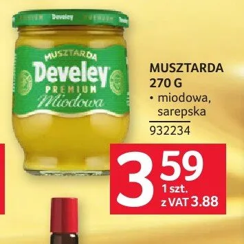 Musztarda premium miodowa Develey promocja w Selgros