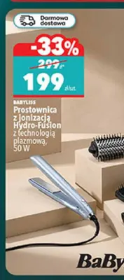 Prostownica z jonizacją Hydro-Fusion z technologią plazmową BaByliss promocja w Biedronka