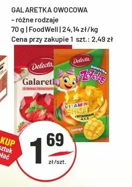 Galaretka owocowa Delecta o smaku truskawkowym promocja w Sedal