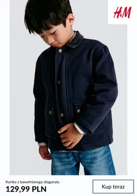 Kurtka z bawełnianego diagonalu H & M promocja w H&M