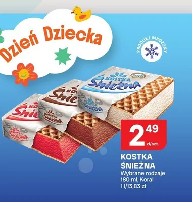 Lód Kostka Śnieżna Koral truskawkowa promocja w Chorten