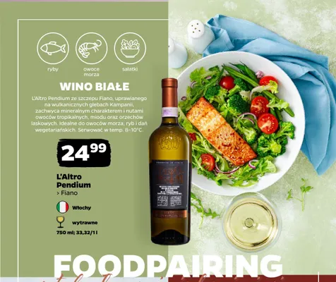 Wino białe L'Altro Pendium Fiano promocja w Netto
