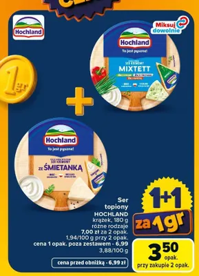 Ser topiony krążek Hochland promocja w Carrefour Market