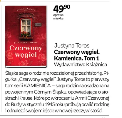 Książka Justyna Toros Czerwony węgiel. Kamienica. Tom 1 promocja w Empik