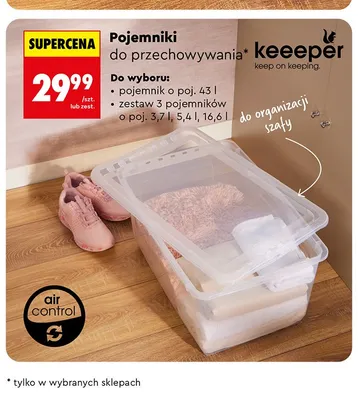 Zestaw 3 pojemników do przechowywania Keeeper promocja w Biedronka