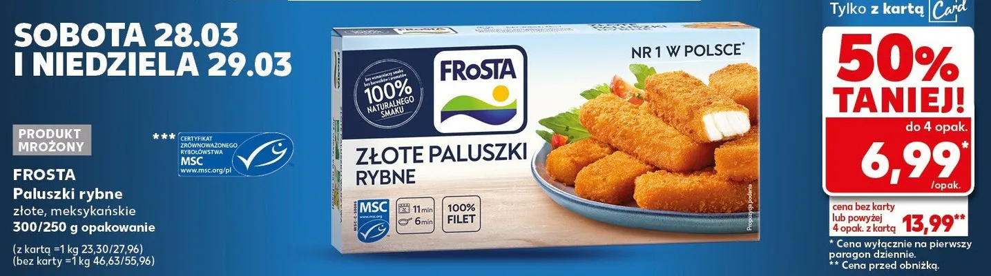 Paluszki rybne złote, maksymalkońskie promocja w Kaufland