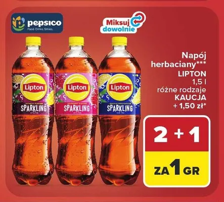 Napój herbaciany Lipton Sparkling Lemon promocja w Carrefour