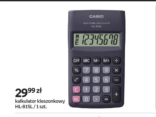 Kalkulator kieszonkowy CASIO HL-815 l promocja w Empik