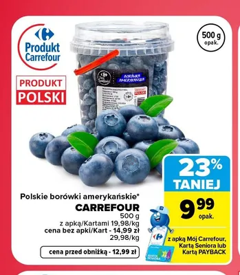 Borówki amerykańskie polskie Carrefour promocja w Carrefour Market