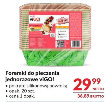 Foremki do pieczenia jednorazowe viGO! promocja w Makro