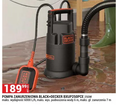 Pompa zanurzeniowa Black+Decker BXUP250PCE 250W promocja w Merkury Market