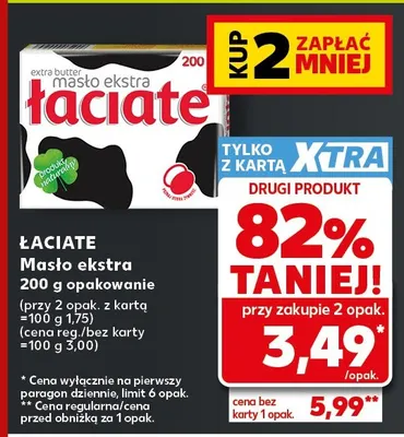 Masło ekstra Łaciate promocja w Kaufland