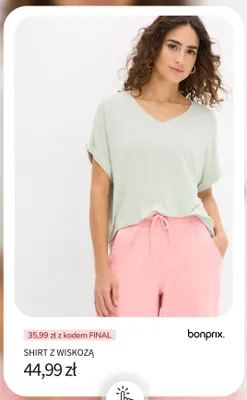 Shirt z wiskozą Bonprix promocja w bonprix