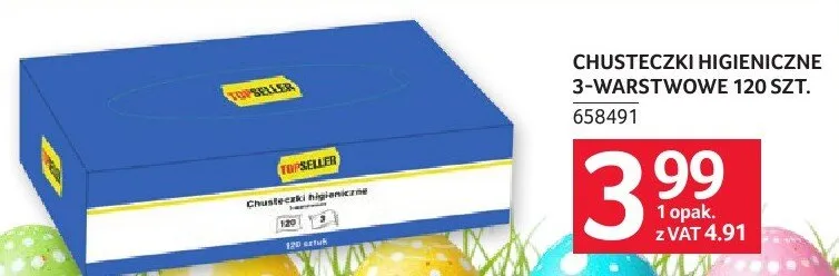 Chusteczki higieniczne 3-warstwowe 120 szt. promocja w Selgros