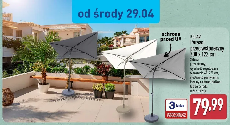 Parasol przeciwsłoneczny 200 x 122 cm promocja w Aldi