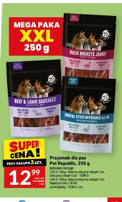Przysmak dla psa Pet Republic Beef & Lamb Sausages promocja w Twój Market