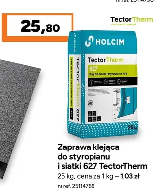Zaprawa klejąca do styropianu i siatki Holcim 627 TectorTherm promocja w Bricoman