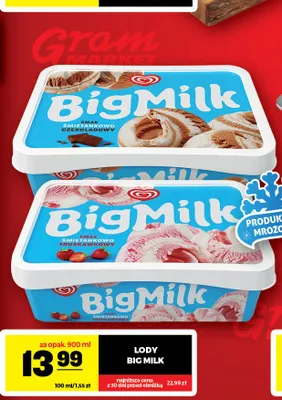 Lody śmietankowo-czekoladowe Big Milk promocja w Gram Market
