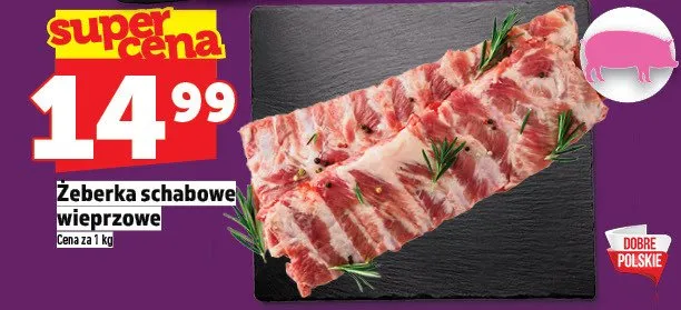 Żeberka schabowe wieprzowe promocja w TOPAZ