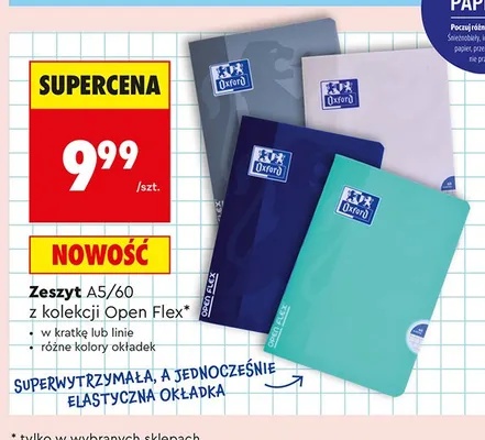 Zeszyt A5/60 Oxford Open Flex w linie promocja w Biedronka