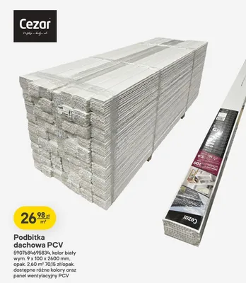 Podbitka dachowa PCV Cezar promocja w Castorama