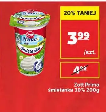 Śmietanka Zott Primo 30% promocja w API Market