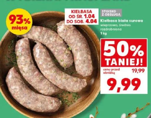 Kiełbasa biała surowa wieprzowo, średnio rozdrobniona promocja w Kaufland