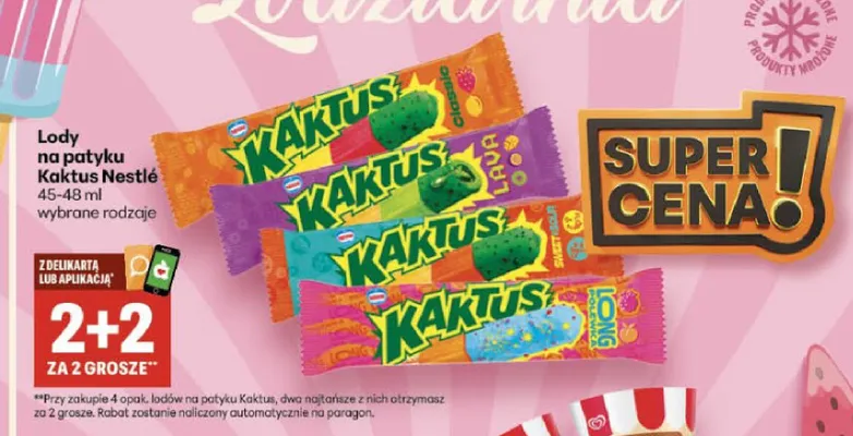 Lody na patyku Kaktus Long Nestlé promocja w Delikatesy Centrum