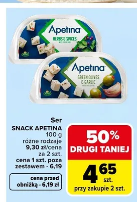 Ser snack APETINA Herbs & Spices promocja w Carrefour