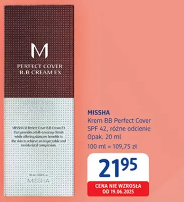 Krem BB Perfect Cover SPF 42 Missha promocja w Drogerie DM