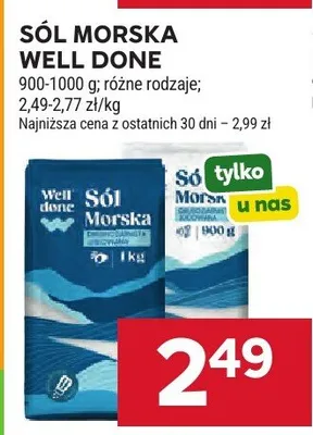 Sól morska Well Done promocja w Stokrotka
