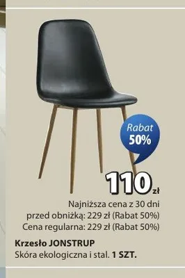 Krzesło JONSTRUP skóra ekologiczna i stal promocja w Jysk
