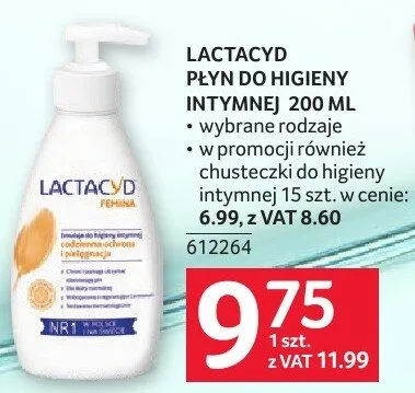 Płyn do higieny intymnej Lactacyd 200 ml promocja w Selgros