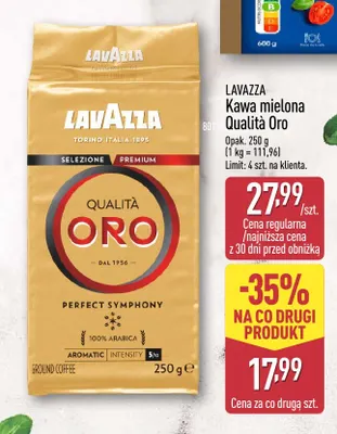 Kawa mielona Qualità Oro Lavazza promocja w Aldi