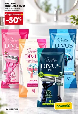 Maszynki do golenia Sensitive dla kobiet Divus promocja w Stokrotka