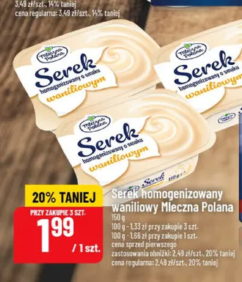 Serek homogenizowany waniliowy Mleczna Polana promocja w POLOmarket